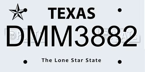 DMM3882 Texas License Plate