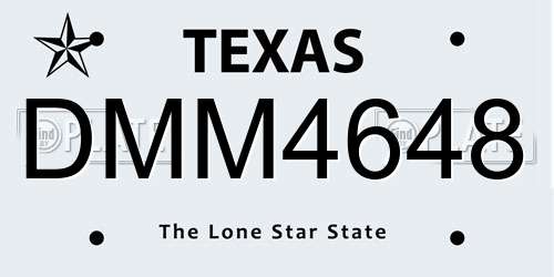 DMM4648 Texas License Plate
