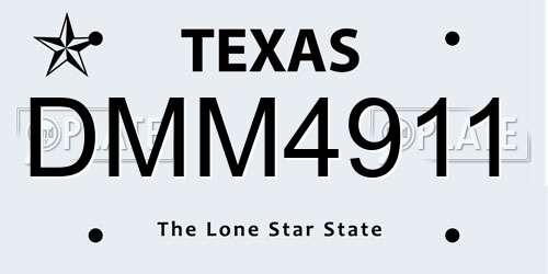 DMM4911 Texas License Plate