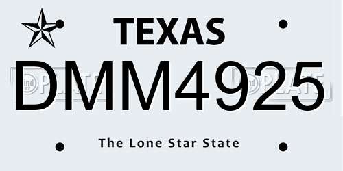 DMM4925 Texas License Plate