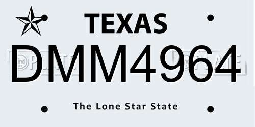 DMM4964 Texas License Plate