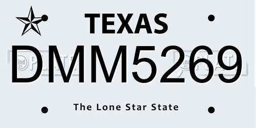 DMM5269 Texas License Plate