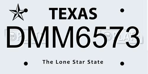 DMM6573 Texas License Plate