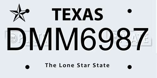 DMM6987 Texas License Plate