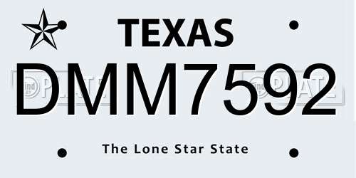 DMM7592 Texas License Plate