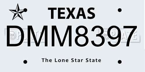 DMM8397 Texas License Plate
