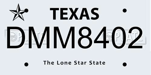 DMM8402 Texas License Plate