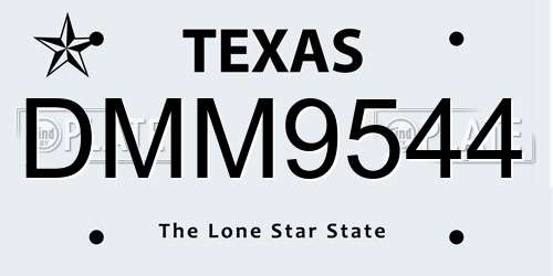 DMM9544 Texas License Plate