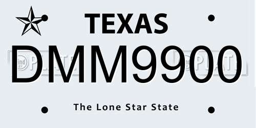DMM9900 Texas License Plate