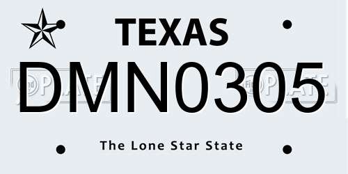 DMN0305 Texas License Plate