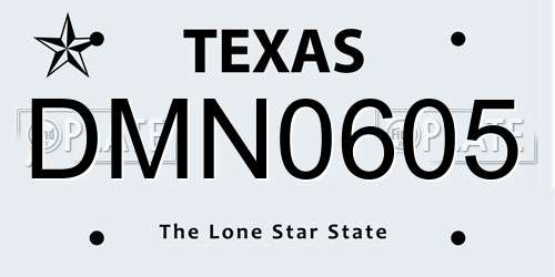 DMN0605 Texas License Plate