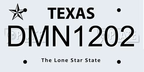 DMN1202 Texas License Plate
