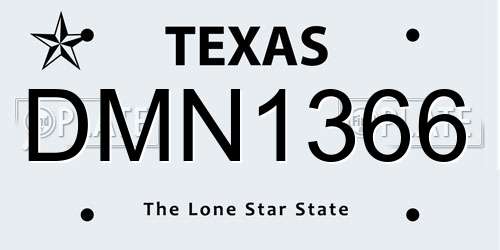 DMN1366 Texas License Plate