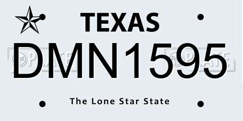 DMN1595 Texas License Plate