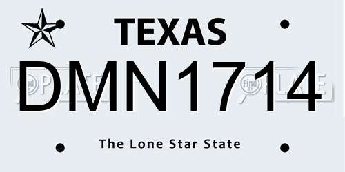 DMN1714 Texas License Plate