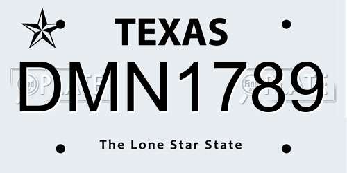 DMN1789 Texas License Plate