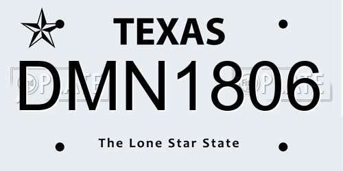 DMN1806 Texas License Plate
