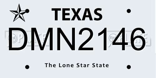 DMN2146 Texas License Plate