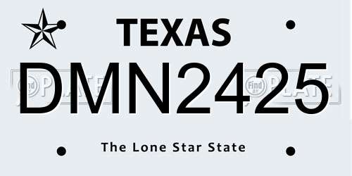 DMN2425 Texas License Plate