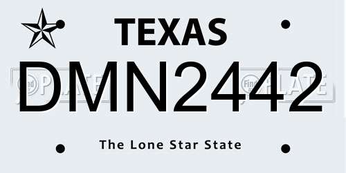 DMN2442 Texas License Plate
