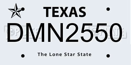 DMN2550 Texas License Plate