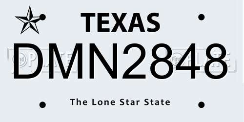 DMN2848 Texas License Plate