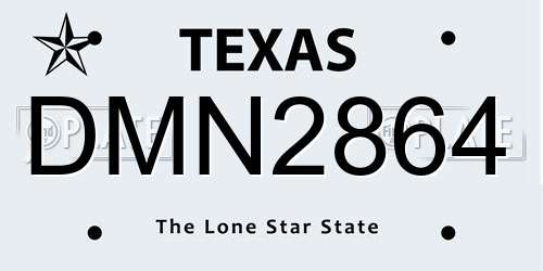DMN2864 Texas License Plate
