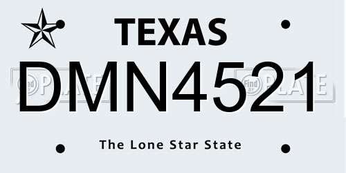 DMN4521 Texas License Plate