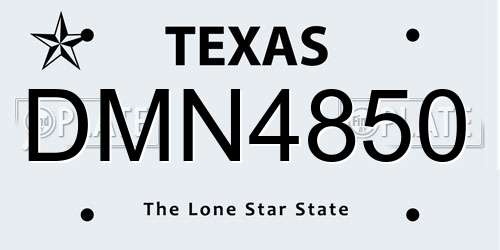 DMN4850 Texas License Plate
