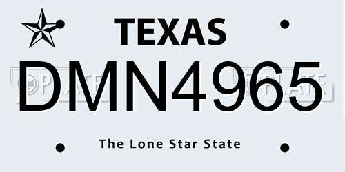 DMN4965 Texas License Plate