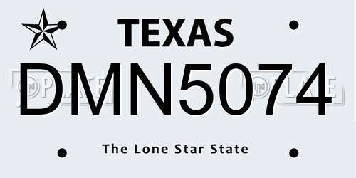 DMN5074 Texas License Plate
