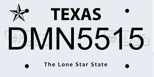 DMN5515 Texas License Plate