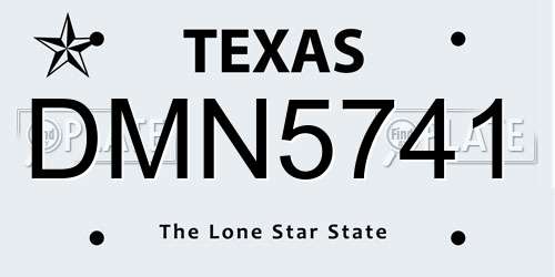 DMN5741 Texas License Plate