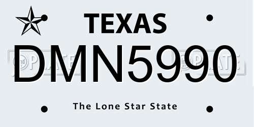 DMN5990 Texas License Plate