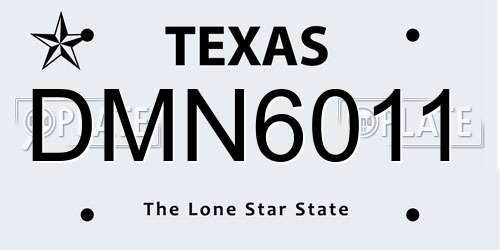 DMN6011 Texas License Plate