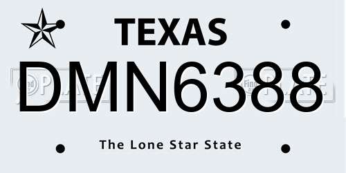DMN6388 Texas License Plate