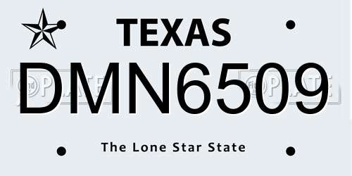 DMN6509 Texas License Plate