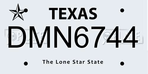 DMN6744 Texas License Plate
