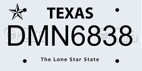 DMN6838 Texas License Plate