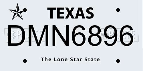 DMN6896 Texas License Plate