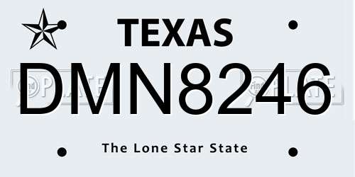 DMN8246 Texas License Plate