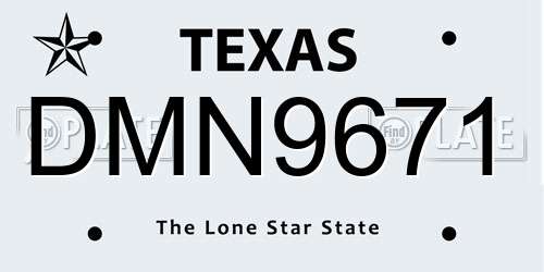 DMN9671 Texas License Plate