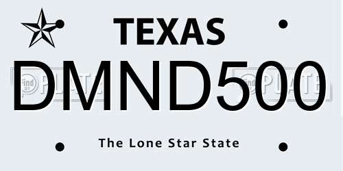DMND500 Texas License Plate