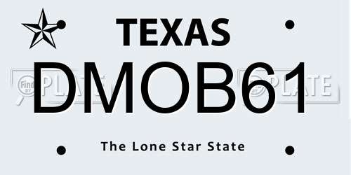 DMOB61 Texas License Plate