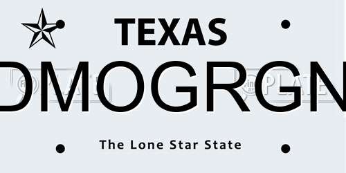 DMOGRGN Texas License Plate
