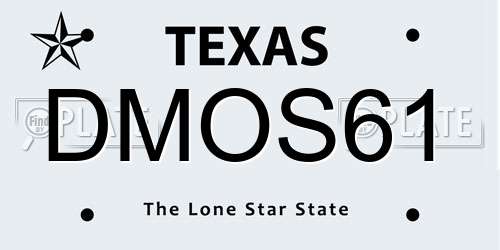 DMOS61 Texas License Plate
