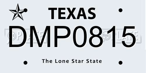 DMP0815 Texas License Plate