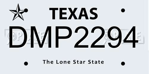 DMP2294 Texas License Plate