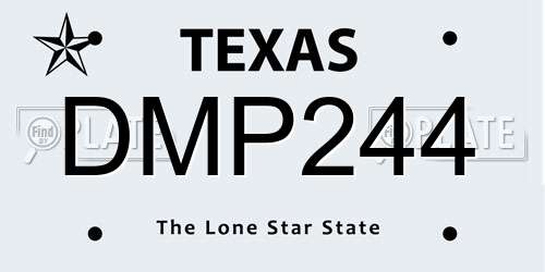 DMP244 Texas License Plate
