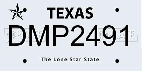 DMP2491 Texas License Plate